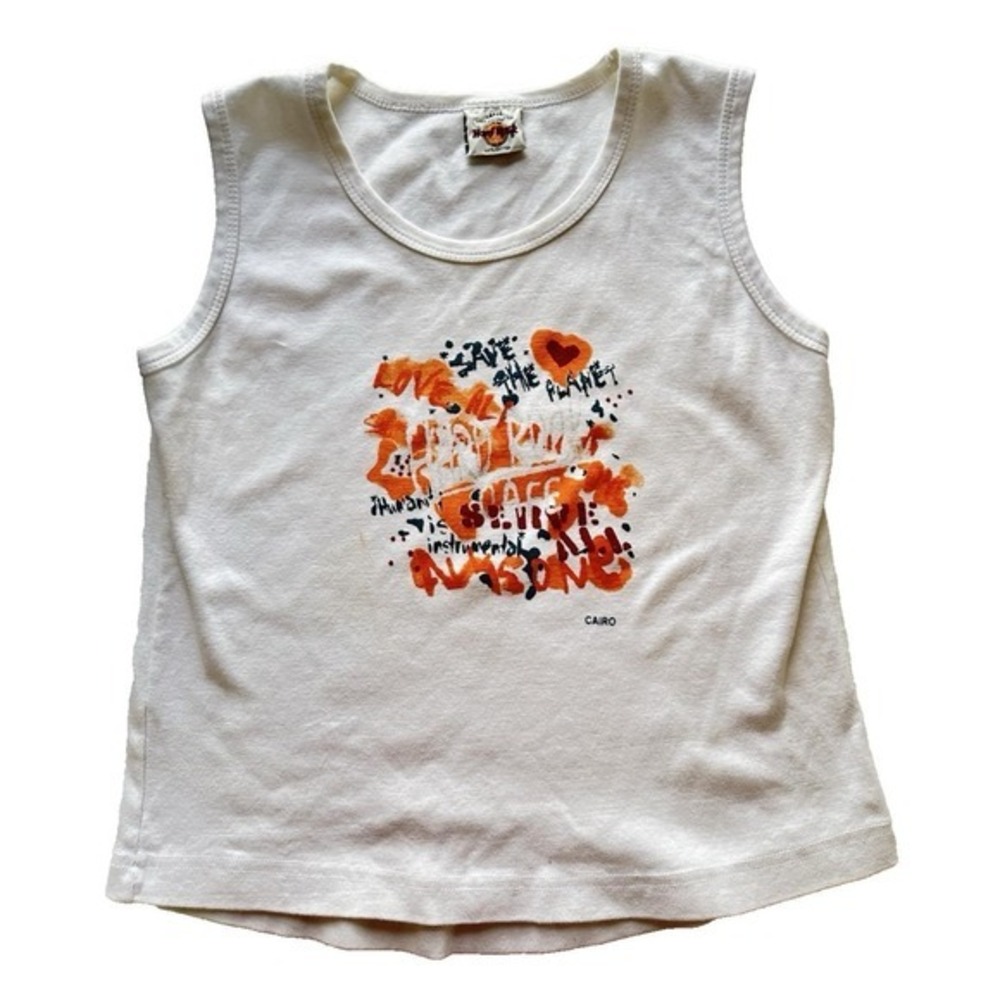 Vintage 90s Y2K Hard Rock Cafe Cairo Sleeveless Tank Top Shirt Womens Large‎ KC